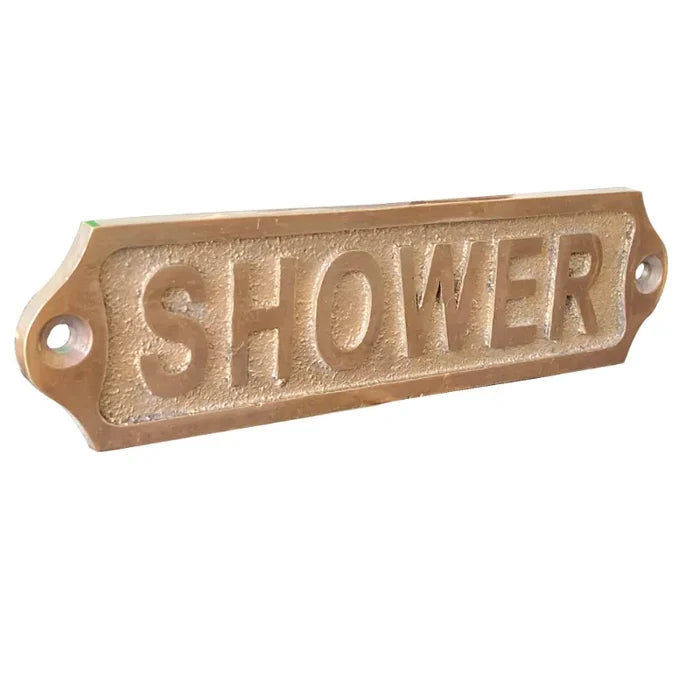 Shower Door Sign | Brass Plaques Antique finish