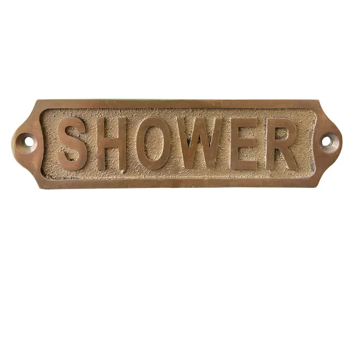 Shower Brass Door Sign | Brass Plaques Antique finish