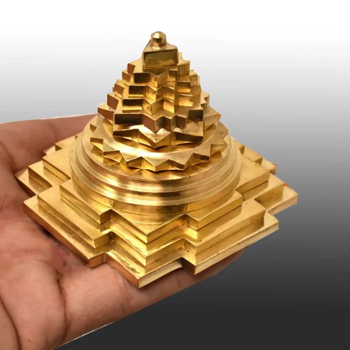 Meru Shree yantra / Shri Yantra Brass Vastu Home Pooja Meditation Size 3 Inch