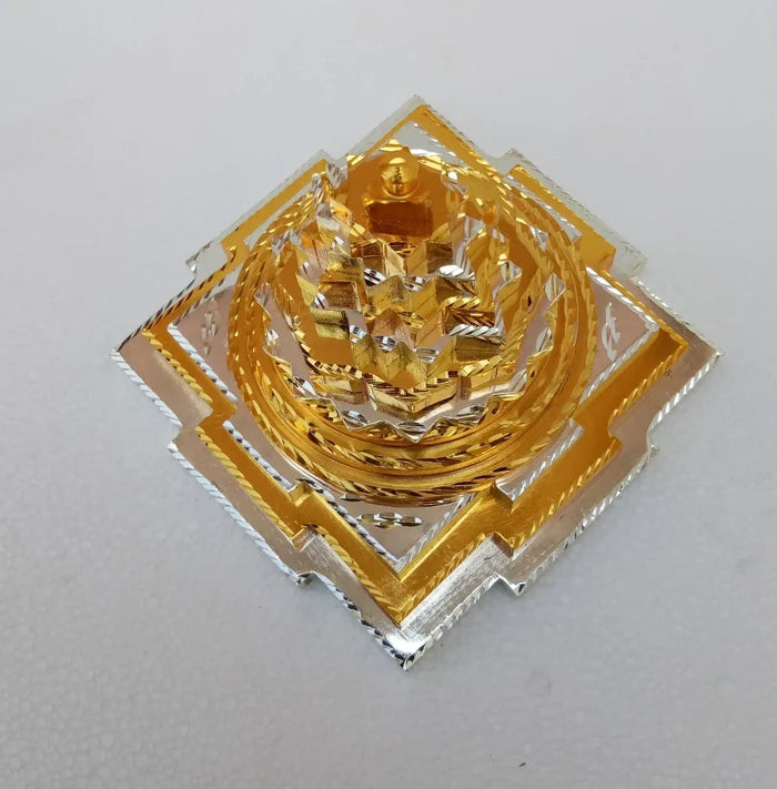 9 Inch Brass Ganga Jamuna Saraswati Shree Yantra