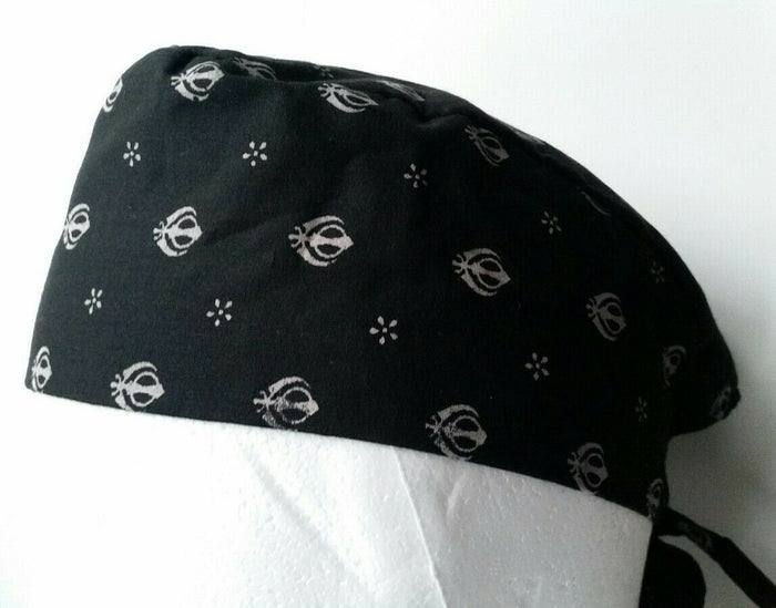 Sikh Baby Patka Black Khanda Head Wrap Punjabi Turban Newborn to 3 Years Kids