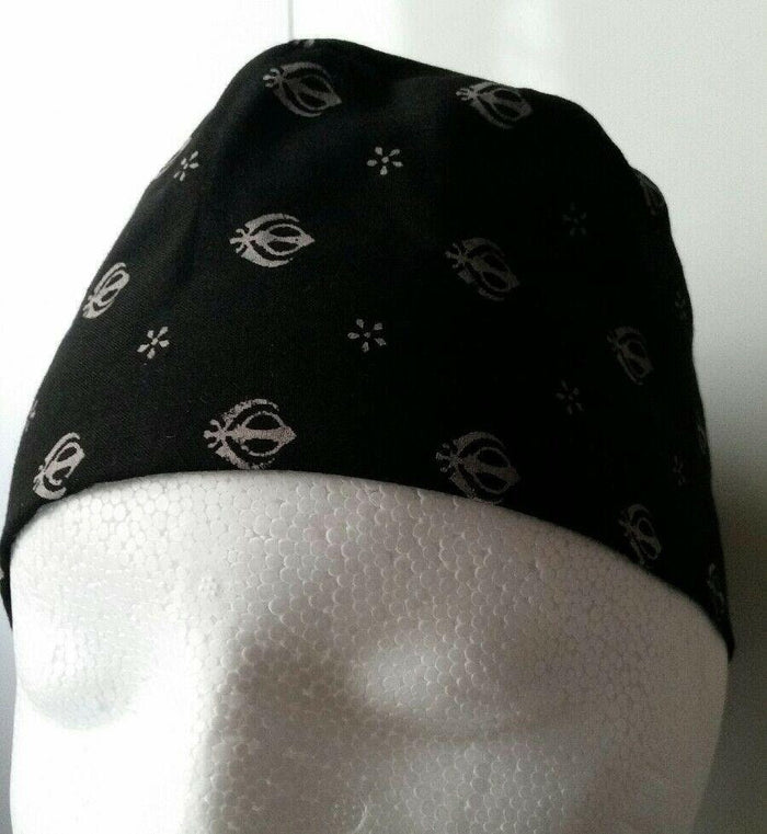 Sikh Baby Patka Black Khanda Head Wrap Punjabi Turban Newborn to 3 Years Kids