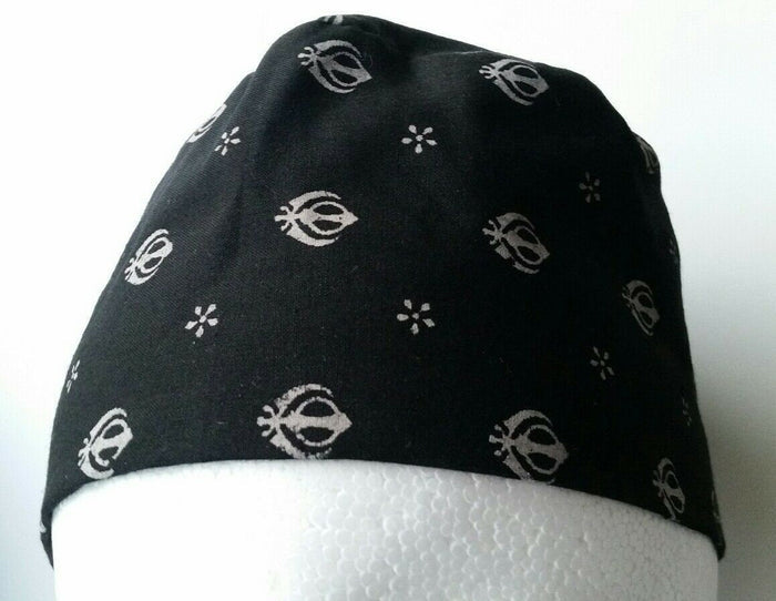 Sikh Baby Patka Black Khanda Head Wrap Punjabi Turban Newborn to 3 Years Kids