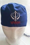 Sikh Baby Patka Blue Khanda Embroidered Khalsa Infant Kids Head Wrap Turban UK Punjabi bandana