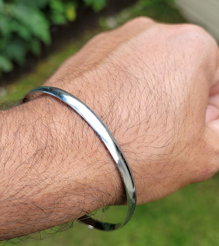Sikh Kara Chrome Plated Punjabi Singh Khalsa Kada Plain Smooth Panjabi Bangle D7G