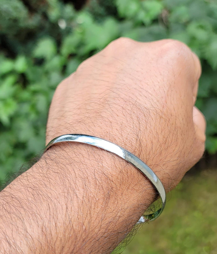 Sikh Kara Chrome Plated Punjabi Singh Khalsa Kada Plain Smooth Panjabi Bangle D7G
