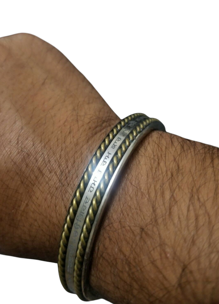 Sikh Kara Taati Vao Na Lagai Gurbani engraved Bangle Stainless Steel Brass Kada K17R Bani Smooth Unisex Singh Kaur design