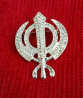 Sikh Khanda Brooch Silver Plated Unisex Turban Dumalla Saree Shawl Cake Pin Gift Broach