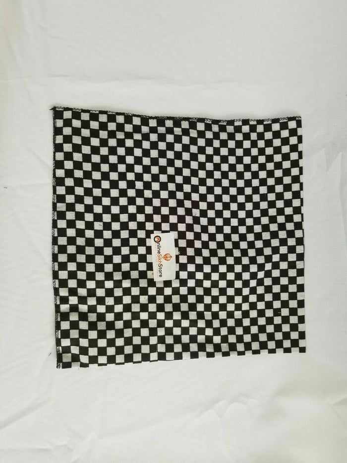 Sikh Punjabi Black White Checkered Rumal Head Wrap Bandana Roomal Handkerchief