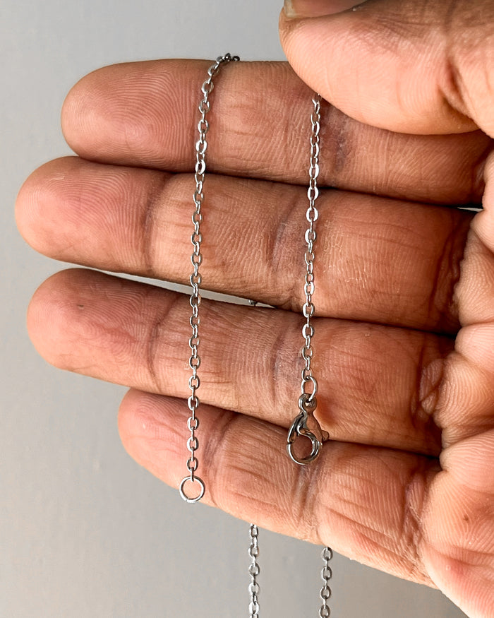 Silver steel chains 20 inch (24 pc packing)