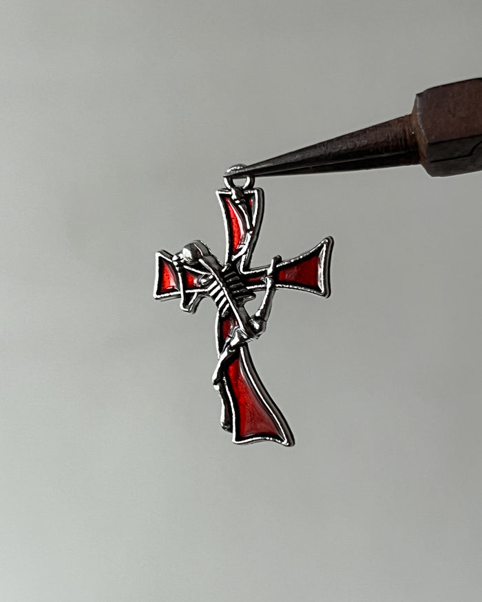 Skeleton cross charm