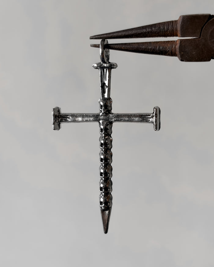 Snake cross charm - 1 pc