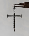 Snake cross charm - 1 pc
