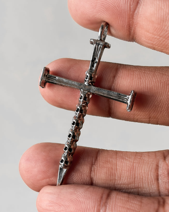 Snake cross charm - 1 pc