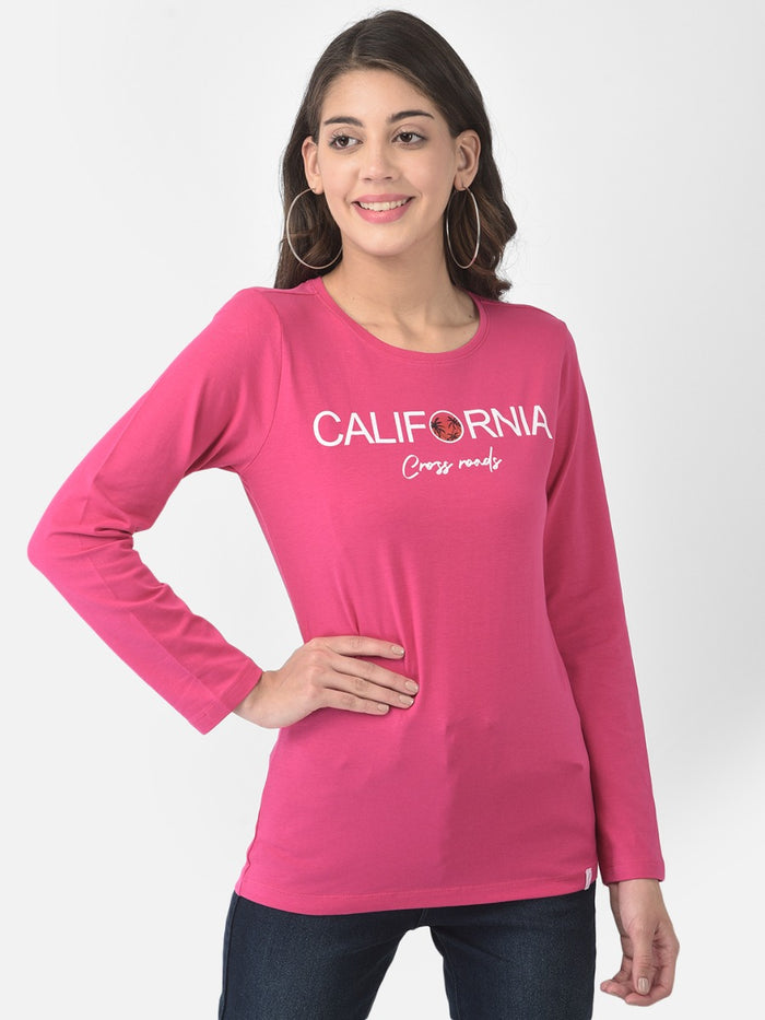 Softline Full Sleeve Printed Round neck Women's Tees |95% cotton and 5% spandex | Stretchable and Trendy