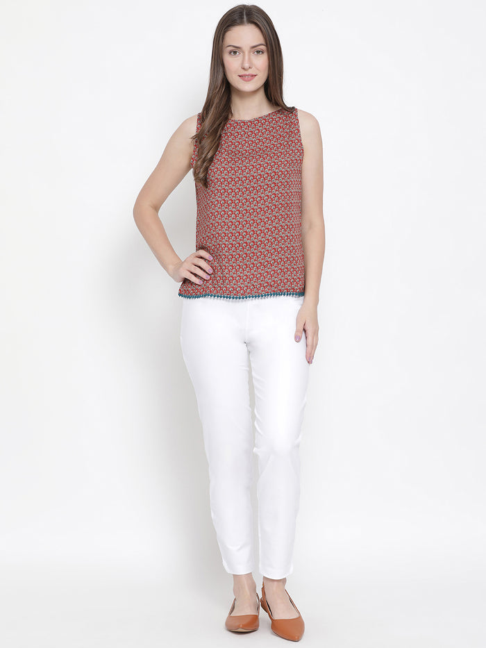 Softline Women's Knitted Pants in Cotton Elastane Fabric with Mid Rise Fit, Soft Elastic Waistband, and Quick Dry Properties