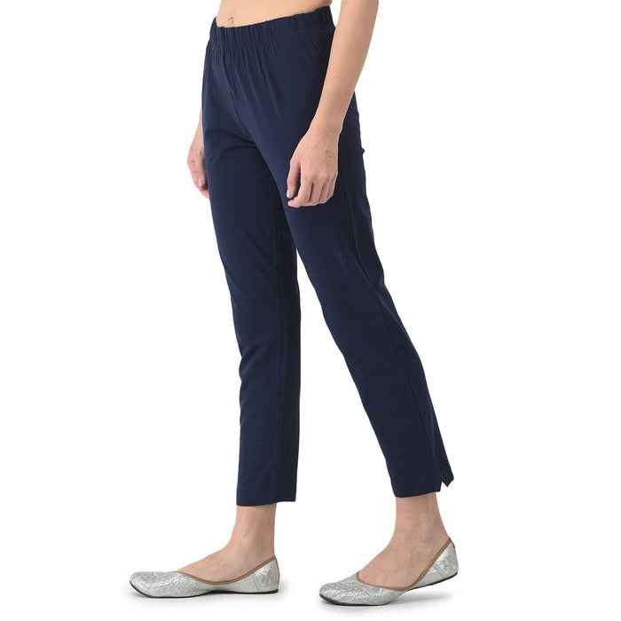 Softline Women's Kurti Pants in Cotton Rich Fabric with Mid Rise Fit, 4 Way-Stretchability, Soft Elastic Waistband, and Quick Dry Properties (SL1081)