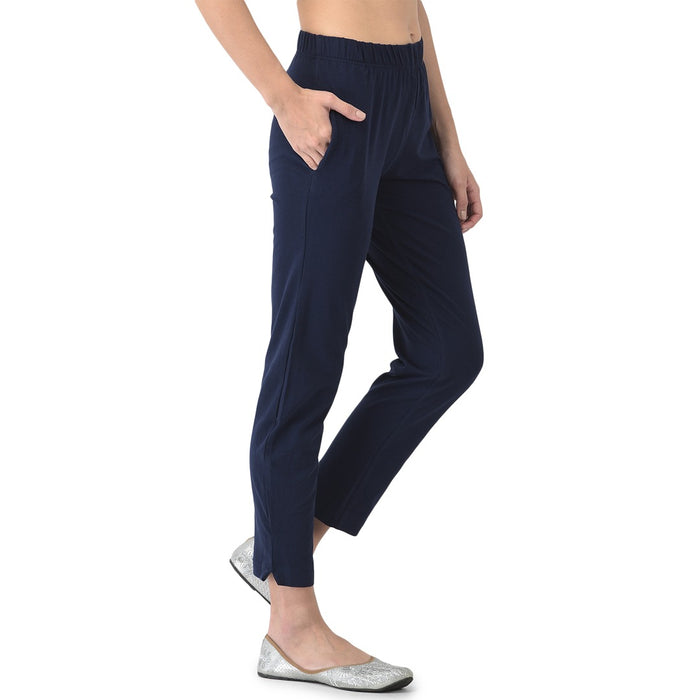 Softline Women's Kurti Pants in Cotton Rich Fabric with Mid Rise Fit, 4 Way-Stretchability, Soft Elastic Waistband, and Quick Dry Properties (SL1081)