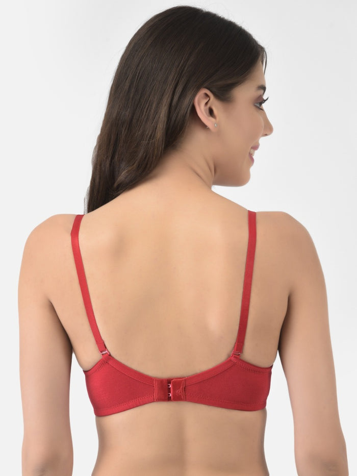 Softline Women's Padded Wire Free T-Shirt Bra in Cotton Stretch Fabric with Elastic Straps, Full Cup design, and Hook Closure (2059)