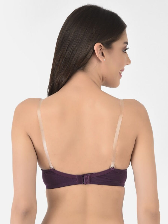 Softline Women's Padded Wire Free T-Shirt Bra in Cotton Stretch Fabric with Elastic Straps, Full Cup design, and Hook Closure (2058)