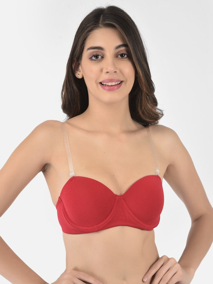 Softline Women's Padded Wired T-Shirt Bra in Cotton Stretch Fabric with Elastic Straps, Full Cup design, and Hook Closure (2060)