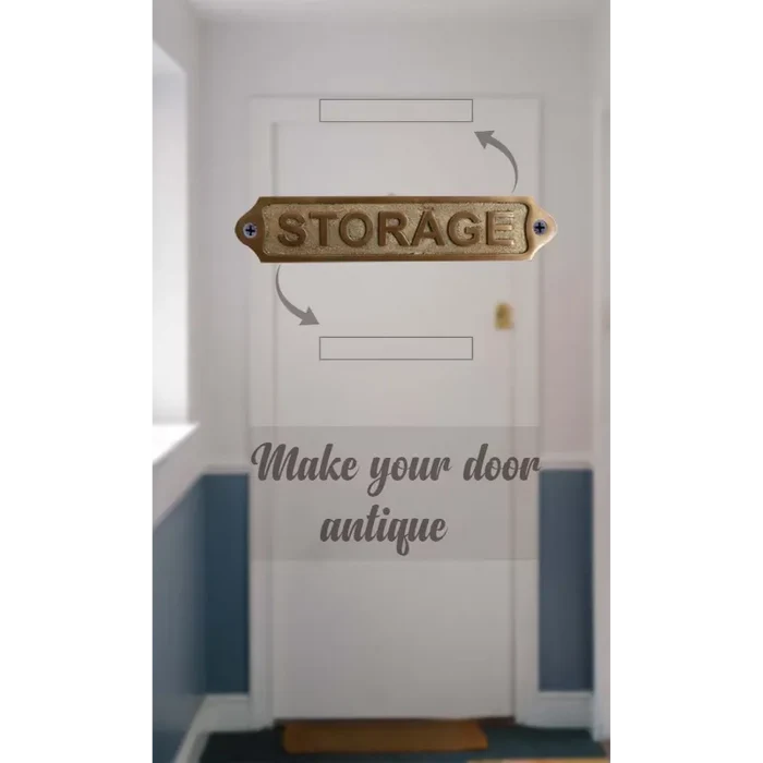 Brass Plaque: Storage Door Sign - Antique Finish