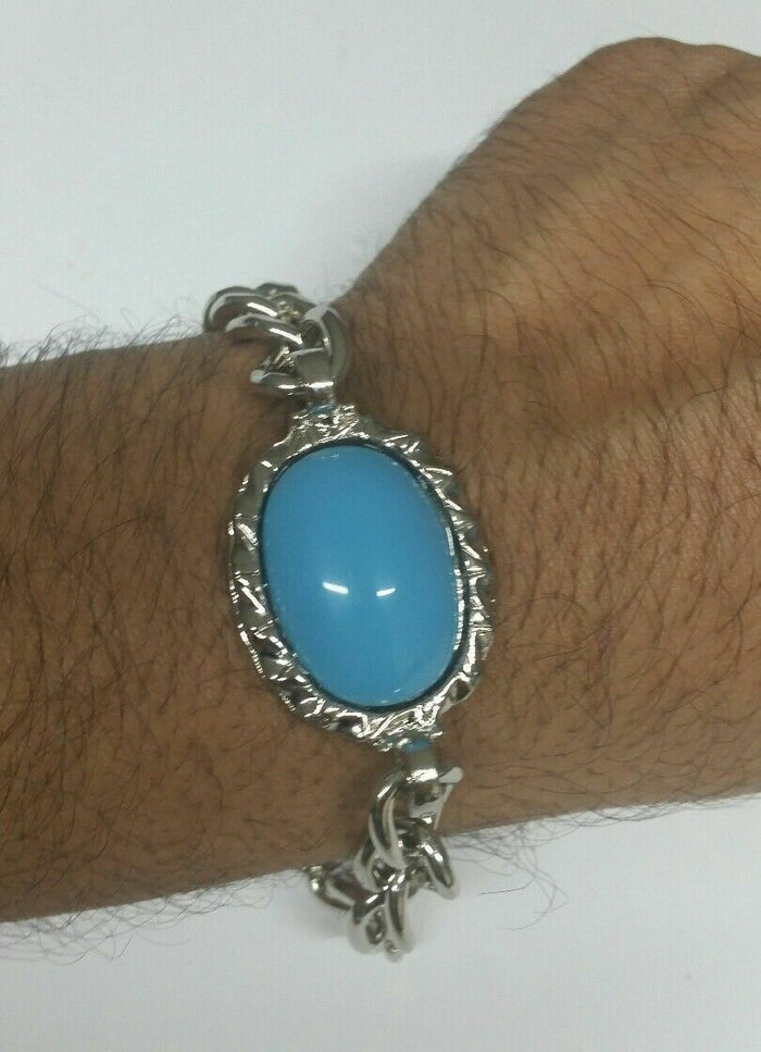 Stunning Steel SALMAN KHAN STYLE Movie Tubelight Bajrangi Turquoise Bracelet P