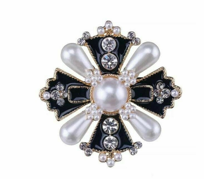 Stunning vintage look gold plated king cross celebrity brooch broach pin b49q