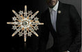 Stunning Vintage Look Gold plated Six Point Star Celebrity Brooch Broach Pin E1