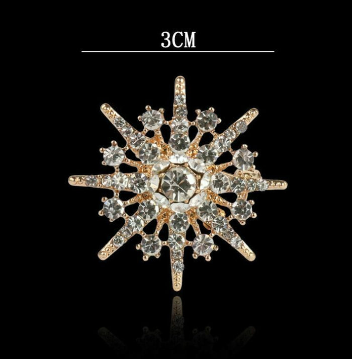 Stunning Vintage Look Gold plated Six Point Star Celebrity Brooch Broach Pin E1