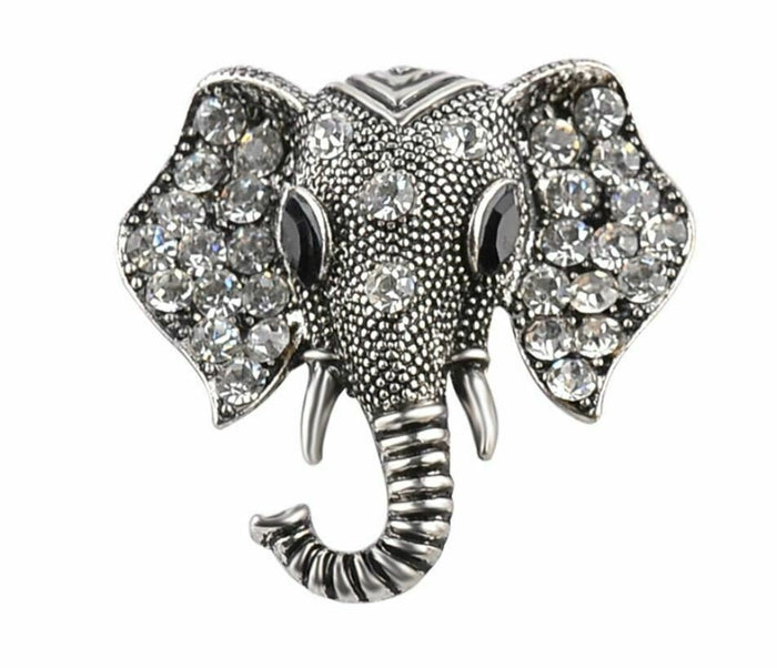 Stunning vintage look silver plated ganesh hindu brooch elephant broach pin f28