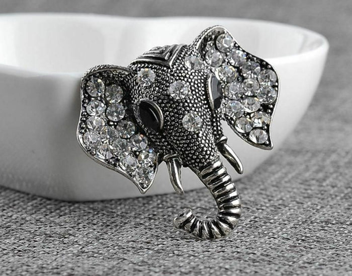 Stunning vintage look silver plated ganesh hindu brooch elephant broach pin f28