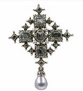 Stunning vintage look silver plated king cross celebrity brooch broach pin b49w