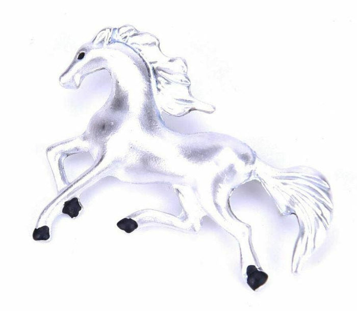 Stunning vintage look silver plated retro horse celebrity brooch broach pin z19