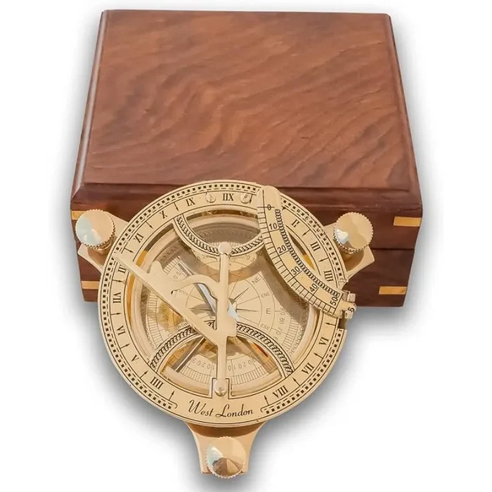 Sundial Compass with Wooden Box SC95