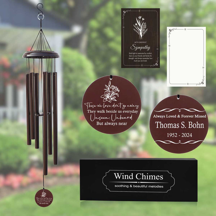 Engraved wind chime as thoughtful condolence gift