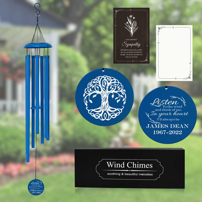 memorial wind chime sympathy gift custom name and date