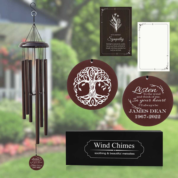 personalized bereavement wind chime outdoor remembrance décor
