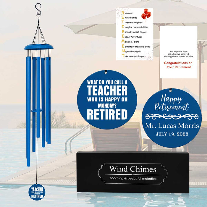 Dark Blue Wind Chime for Retiring Teacher