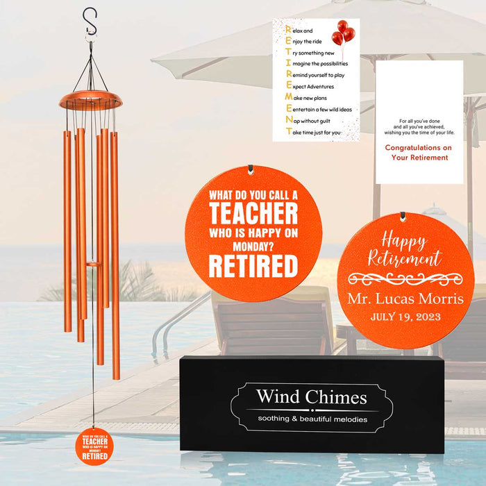 Elegant Personalized Wind Chime for Teacher Retirement Ceremony