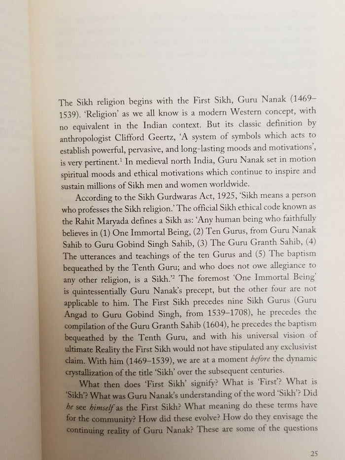 The first sikh the life and legacy of guru nanak english literature book b35 new