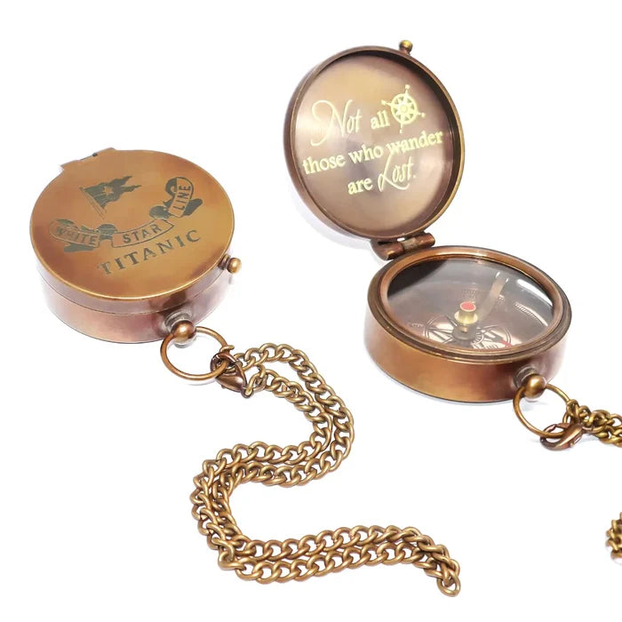 Titanic Flat Brass Compass BC120