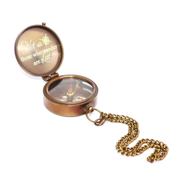 Titanic Flat Brass Compass BC120