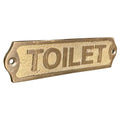 Engraved brass toilet sign
