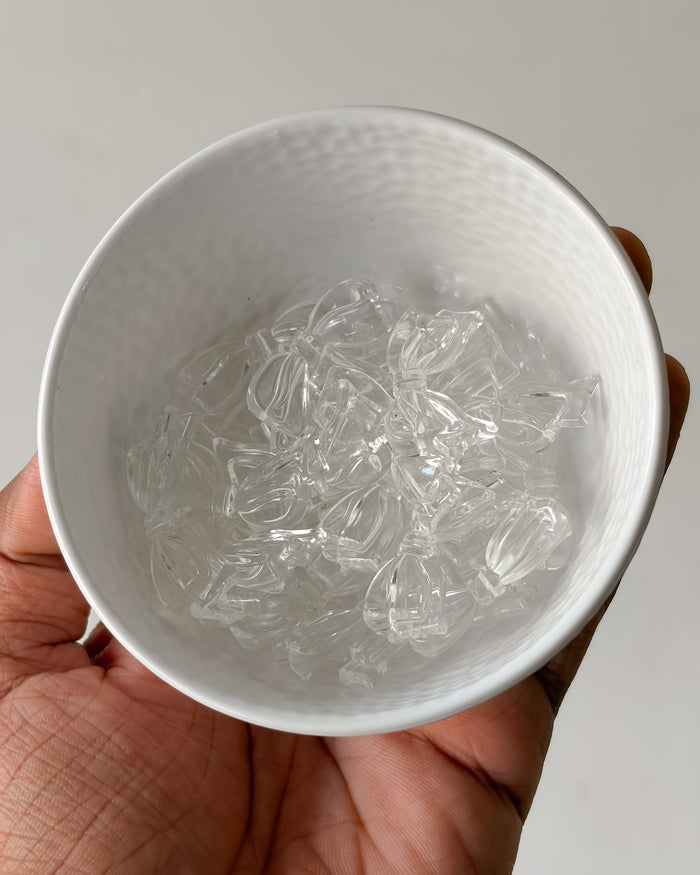 Transparent bow beads - 50 grams