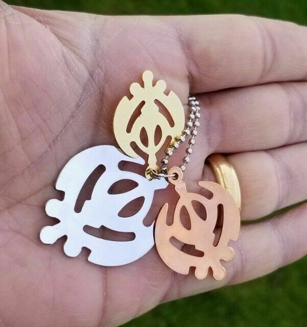 Triple Khanda Khalsa Pendant Sikh Singh Kaur Punjabi Gift Unisex Design Chain DD