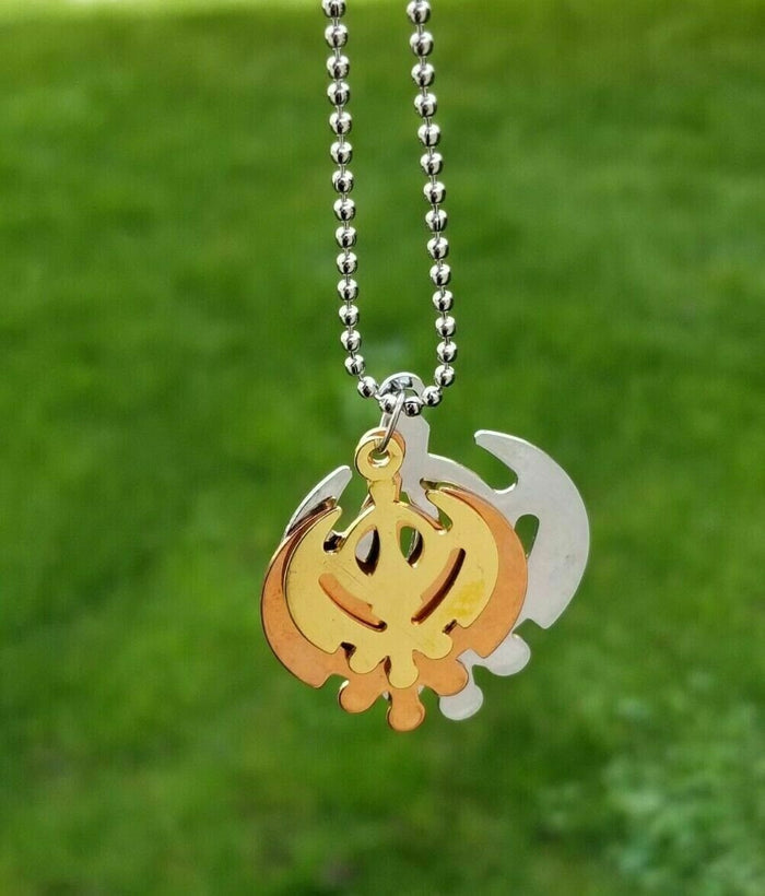 Triple Khanda Khalsa Pendant Sikh Singh Kaur Punjabi Gift Unisex Design Chain DD