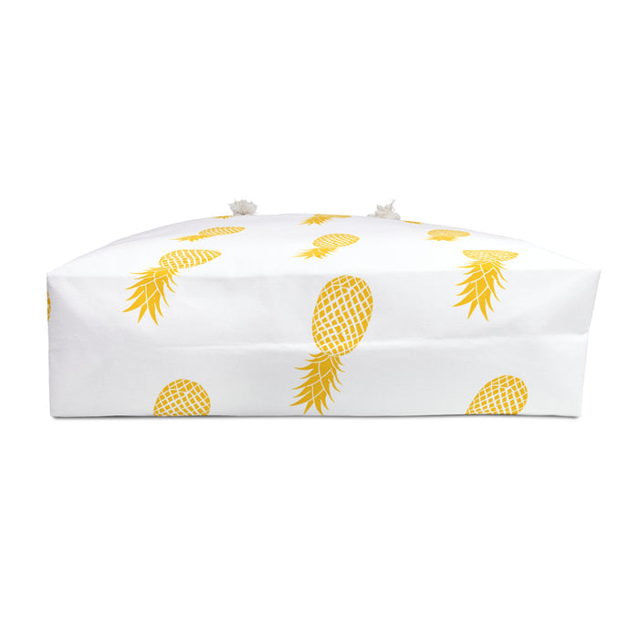 Tropical Pineapple Weekender Bag – Perfect for Summer Getaways & Beach Days (White)