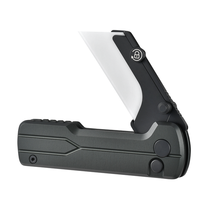 U1 Ultra Stealth Grey Pocket Folding Utility Knife with Ceramic Blade