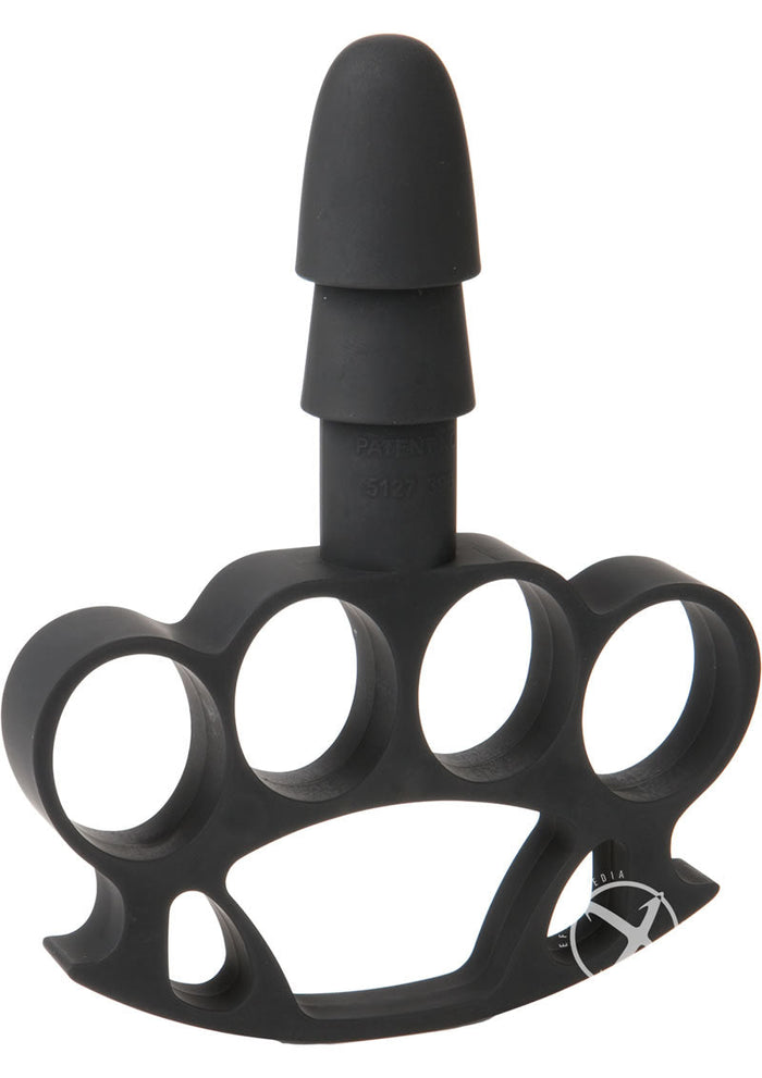 Black knuckle duster on a white background